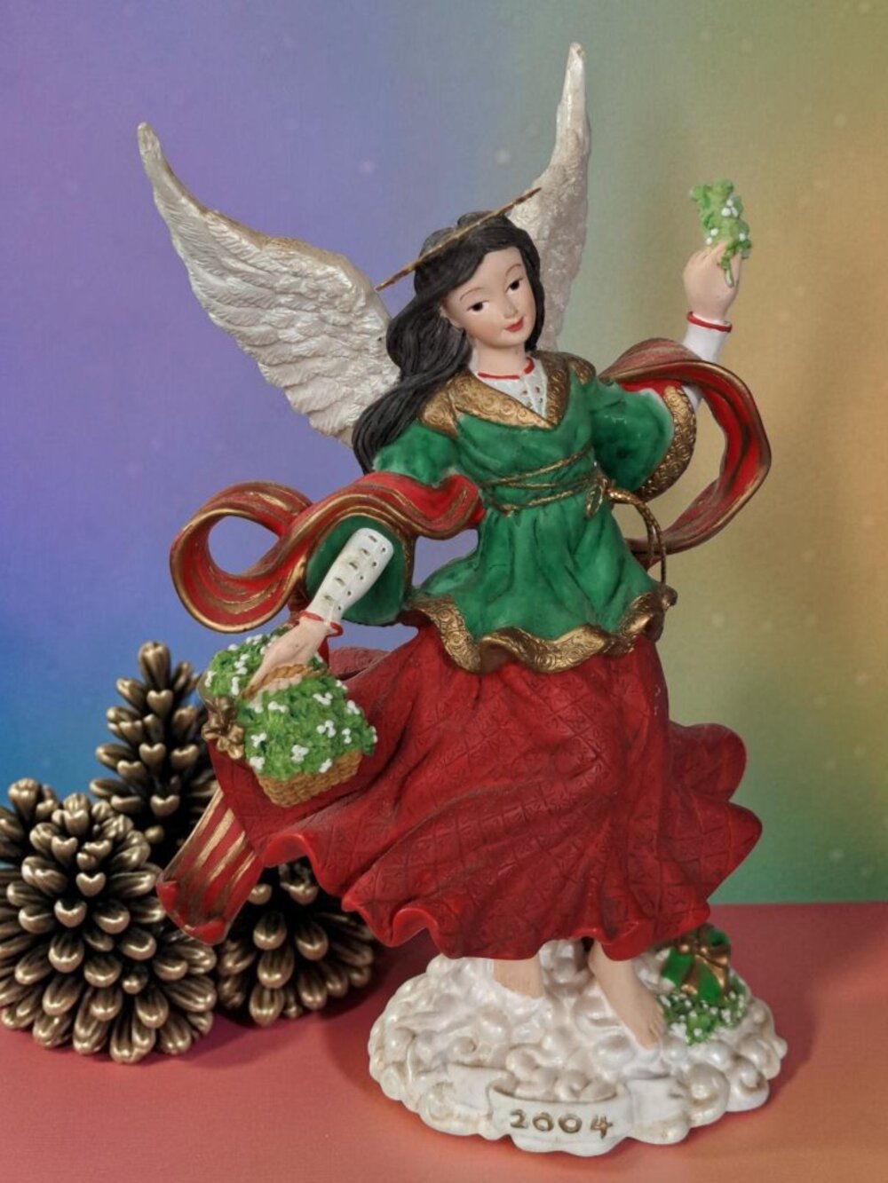 2004 Angels Beside Me Alexis Guardian Of Christmas Greetings Figurine 6" Tall